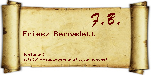 Friesz Bernadett névjegykártya